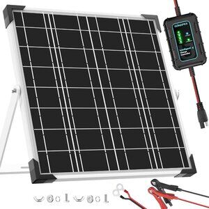 SUNAPEX 15W‎ 12V Solar Battery Charger Maintainer – Waterproof Trickle Charger